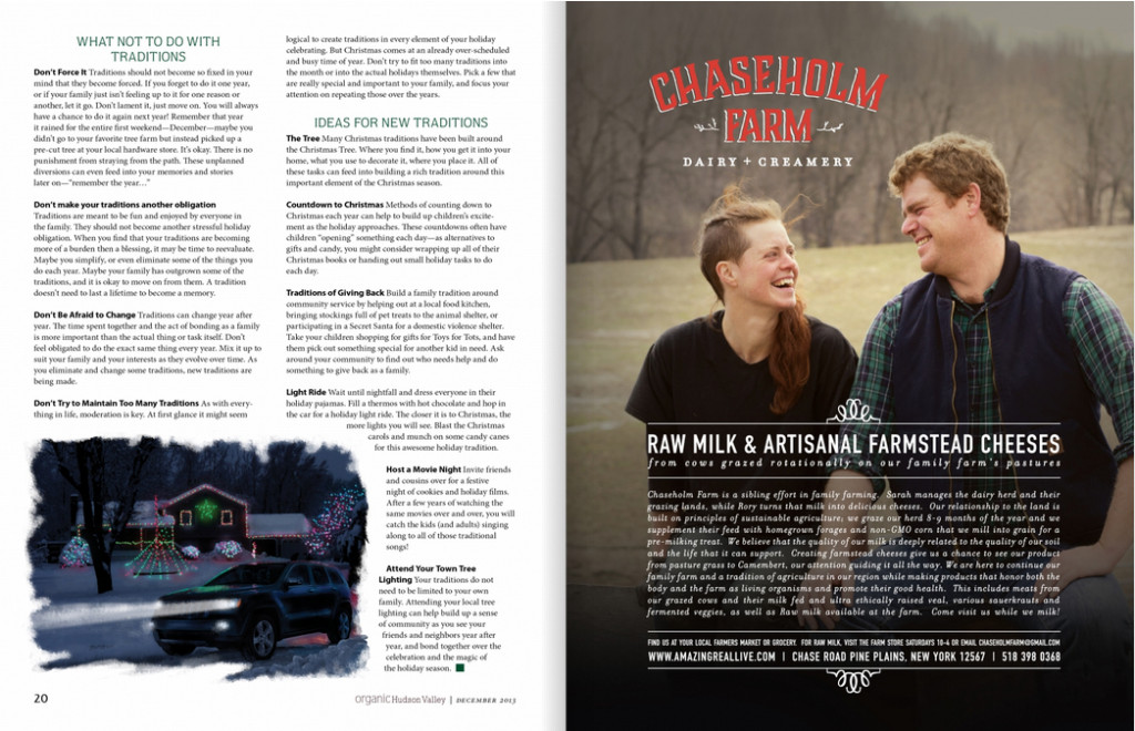 Chaseholm Farm Ad in Organic Hudson Valley Magazine. Photo by Colleen MacMillan Photography. 