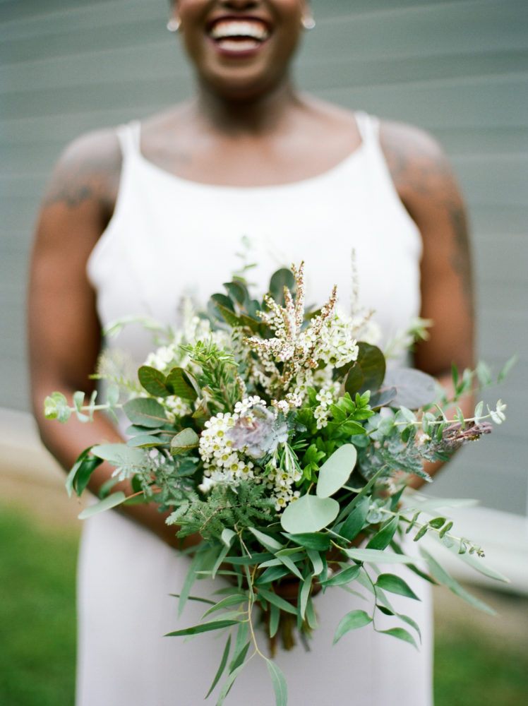 Bridesmaid and flowers at Hasbrouck House